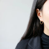 Minimalist 18K Geometry Circular Hoop 925 Sterling Silver Earrings