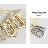 Geometric Elliptical Drop Earrings 925 Sterling Silver Women's Fine Jewelry