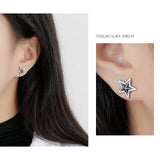 925 Silver Retro Star Stud Earrings for Women