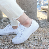 925 Silver Anklet Round Corn Cord Beads Fine Jewelry