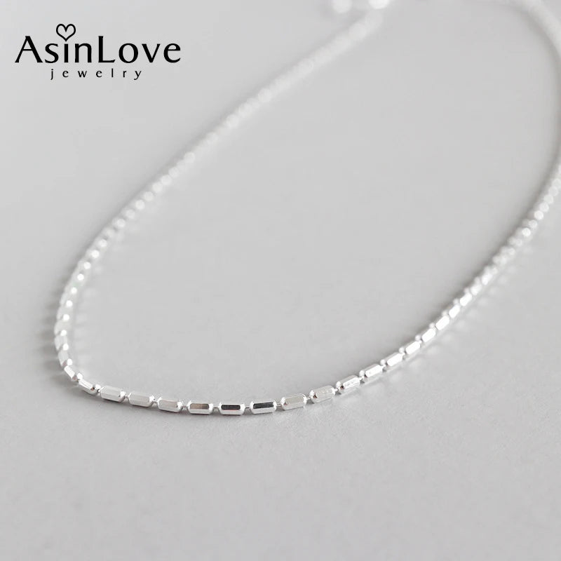 925 Sterling Silver Car Flower Necklace Minimalist Chain for Women