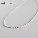 925 Sterling Silver Car Flower Necklace Minimalist Chain for Women