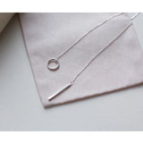 925 Silver Chain Geometric Round Necklace for Women