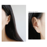 925 Silver Double Layer Line Clip Earrings Minimalist