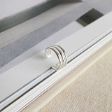 925 Silver Double Layer Line Clip Earrings Minimalist