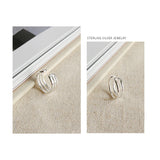 925 Silver Double Layer Line Clip Earrings Minimalist