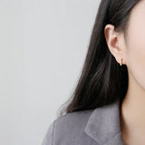 925 Silver Square Zircon Stud Earrings