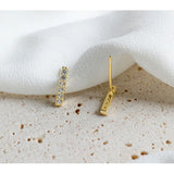 925 Silver Square Zircon Stud Earrings