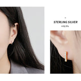 925 Silver Square Zircon Stud Earrings