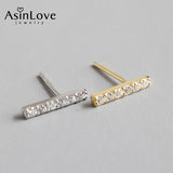 925 Silver Square Zircon Stud Earrings