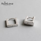 925 Silver Geometric Square Stud Earrings for Women