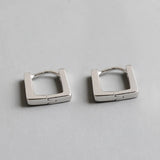 925 Silver Geometric Square Stud Earrings for Women