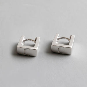 925 Silver Geometric Square Stud Earrings for Women