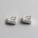 925 Silver Geometric Square Stud Earrings for Women