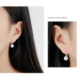 925 Silver Freshwater Pearl Drop Earrings