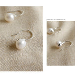 925 Silver Freshwater Pearl Drop Earrings