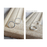 925 Sterling Silver Round Stud Earrings Minimalist Circle Earrings