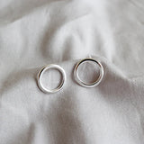 925 Sterling Silver Round Stud Earrings Minimalist Circle Earrings