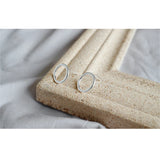 925 Sterling Silver Round Stud Earrings Minimalist Circle Earrings