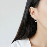 925 Sterling Silver Round Stud Earrings Minimalist Circle Earrings