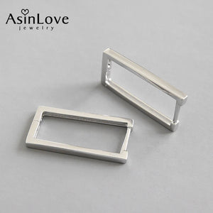 925 Sterling Silver Geometric Square Earrings for Women