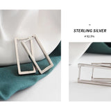 925 Sterling Silver Geometric Square Earrings for Women