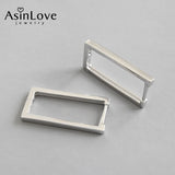 925 Sterling Silver Geometric Square Earrings for Women