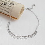 925 Silver Geometric Tassel Anklet for Women Gift Jewelry