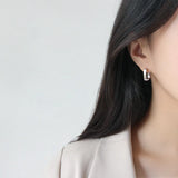 925 Silver Geometric Drop Earrings Ins Style Fine Jewelry