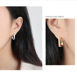 925 Silver Geometric Drop Earrings Ins Style Fine Jewelry
