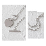 925 Silver Love Heart Necklace Special Lock Shape Pendant Valentine Gift