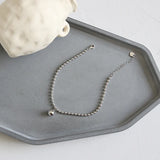 925 Sterling Silver Round Beads Anklet Minimalist Charm Anklet Jewelry for Women