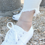 925 Sterling Silver Round Beads Anklet for Women Geometric Summer Fine Jewelry
