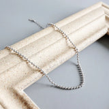925 Sterling Silver Round Beads Anklet for Women Geometric Summer Fine Jewelry