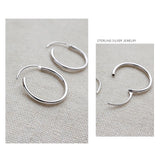 925 Silver Circle Hoop Earrings Women Gift Minimalist Jewelry