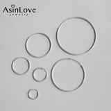 925 Silver Circle Hoop Earrings Women Gift Minimalist Jewelry