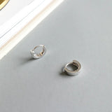 925 Silver Round Stud Earrings Geometric Fine Jewelry