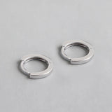 925 Silver Round Stud Earrings Geometric Fine Jewelry