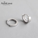925 Silver Round Stud Earrings Geometric Fine Jewelry