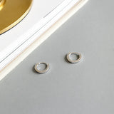 925 Silver Round Stud Earrings Geometric Fine Jewelry