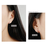 925 Silver Round Stud Earrings Geometric Fine Jewelry