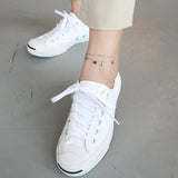 925 Silver Round Tassel Anklet Geometric Double Layer Fine Jewelry