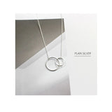 925 Silver Double Round Necklace Minimalist Dainty Pendant