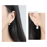 925 Silver Sweet Knot Mother of Pearl Earrings 18K Women Jewelry