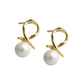 925 Silver Sweet Knot Mother of Pearl Earrings 18K Women Jewelry