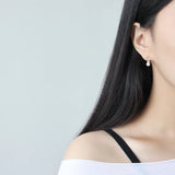 925 Silver Sweet Knot Mother of Pearl Earrings 18K Women Jewelry