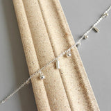 925 Sterling Silver Tassel Anklet for Women Geometry Round Column Bells