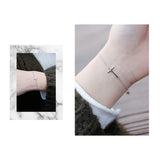 925 Silver Cross Bracelet Thin Chain All-match Women Gift Jewelry