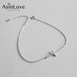925 Silver Cross Bracelet Thin Chain All-match Women Gift Jewelry