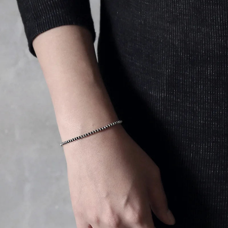 925 Silver Vintage Beads Bracelet Classic All-match Minimalist